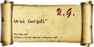 Urai Gergő névjegykártya